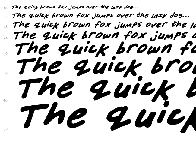 Friendly Felt Tips font waterfall